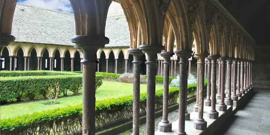 Hortus Conslusus in the abbey of Mont Saint Michel. Normandy