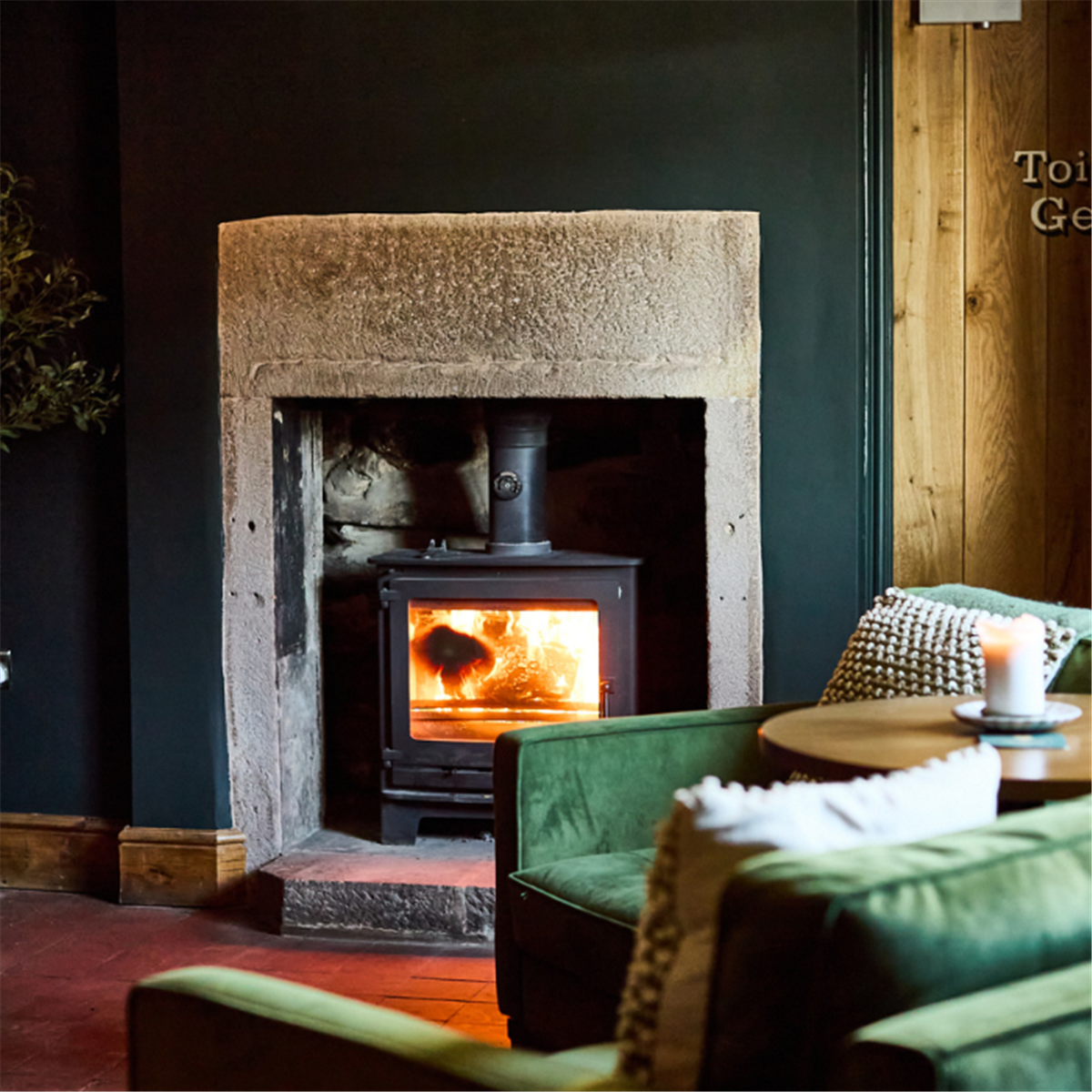We have fireplaces in our entrance and snug area...dogs welcome!