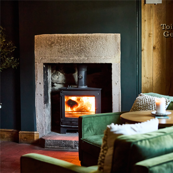 We have fireplaces in our entrance and snug area...dogs welcome!