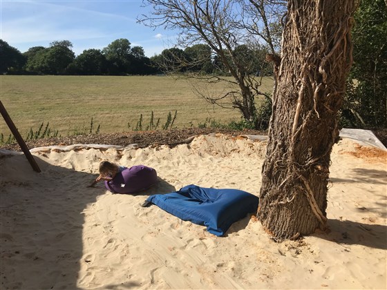 Playa del pueblo de yurtas