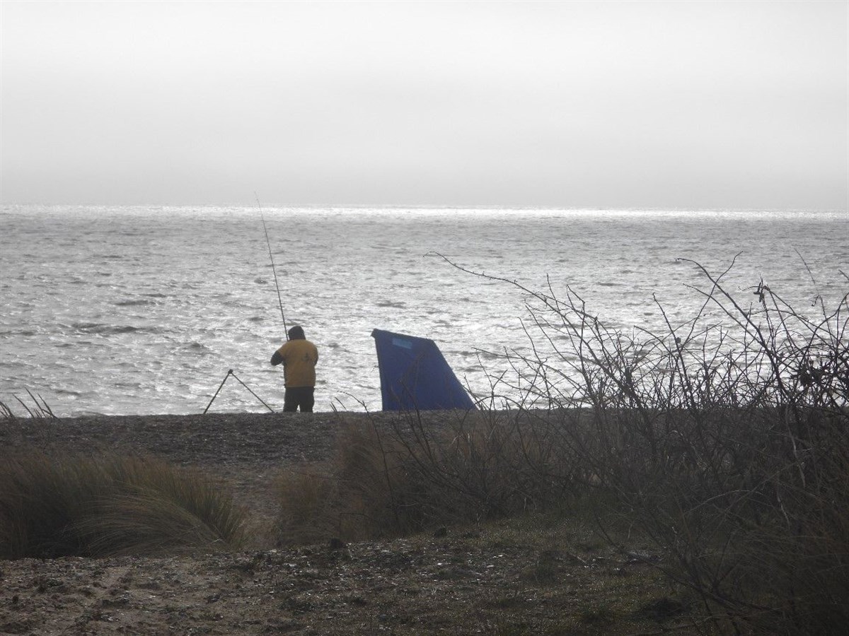 Fishing near the hut