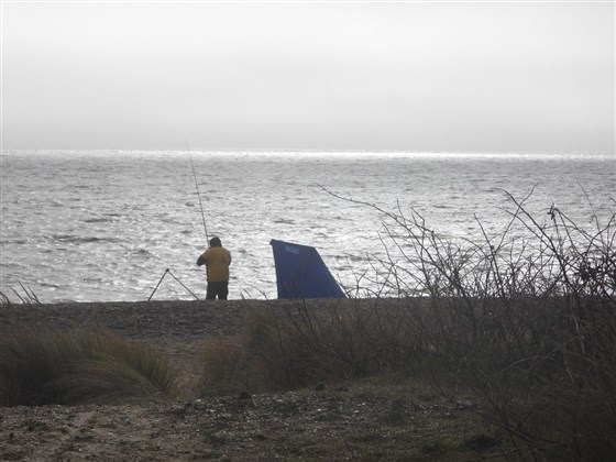 Fishing near the hut