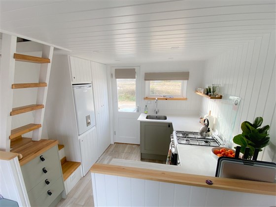 Interior view facing kitchen