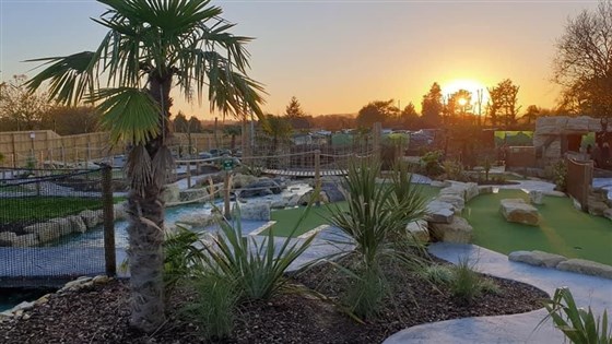 Adventure golf sunset
