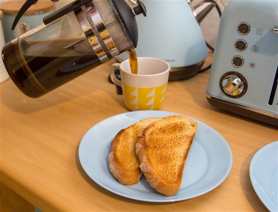 Kettle, Coffee Pot and complimentary tea coffee 