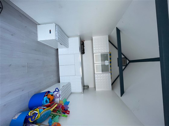 Inside beach hut
