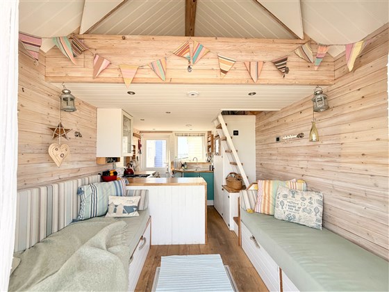 Inside hut 