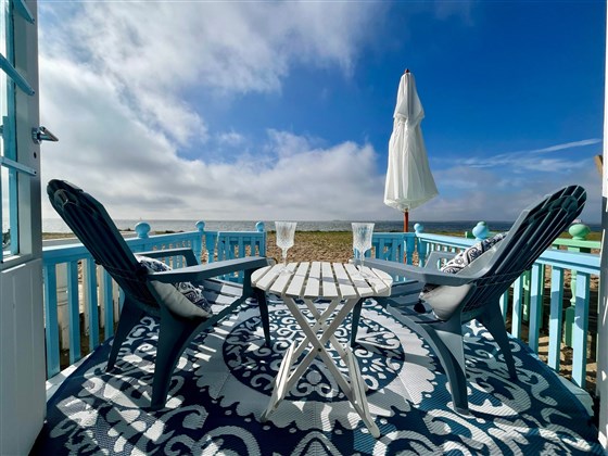 Decking with coastal view