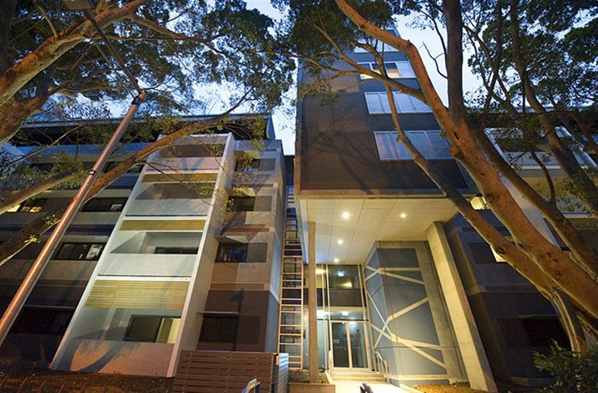 Exterior shot of a tower block