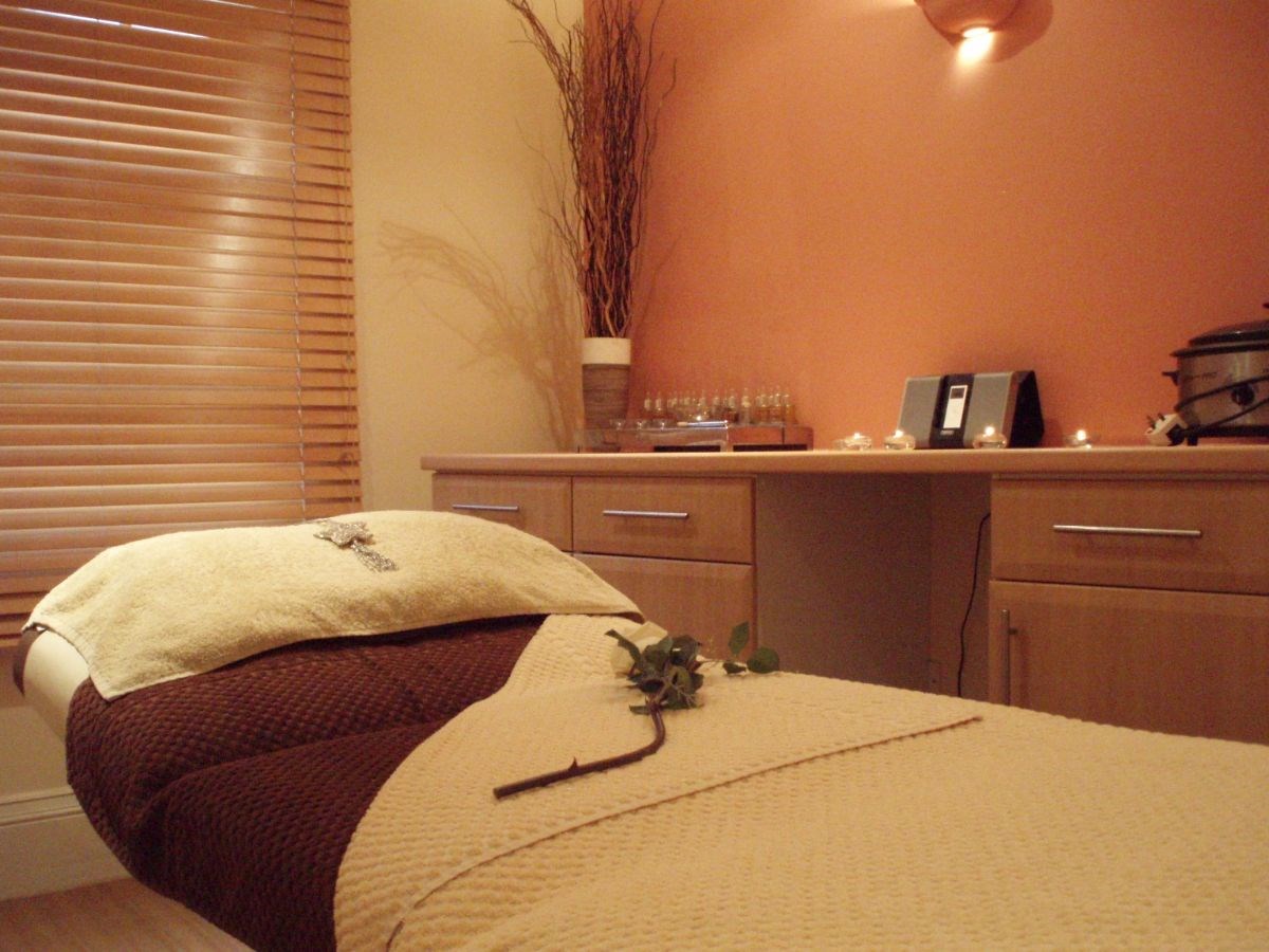Treatment room with heated couch