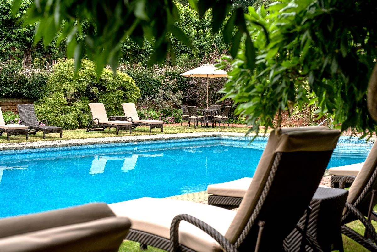 Outdoor heated swimming pool 