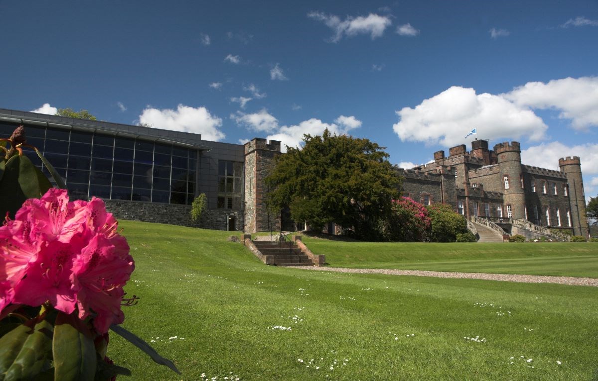 The beautiful Stobo Castle in the sun.