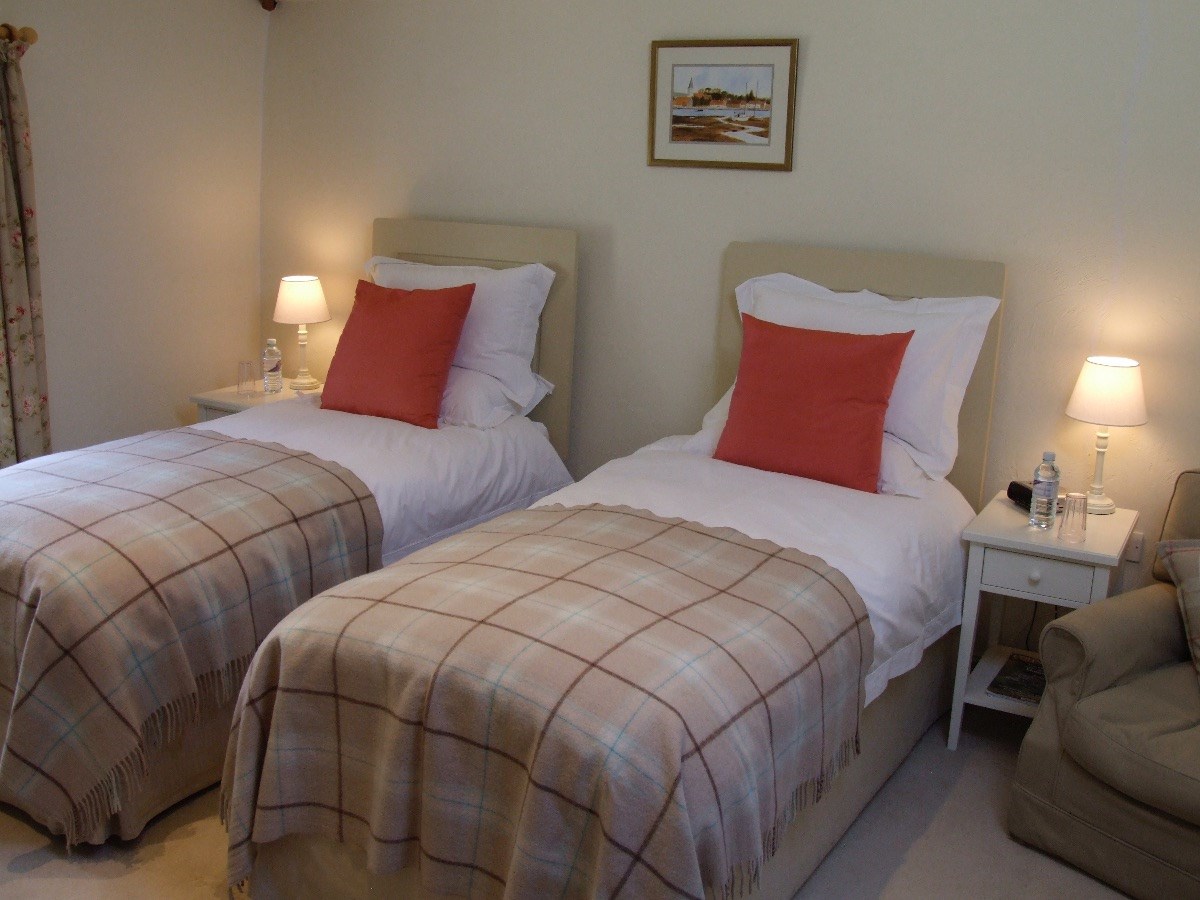 Bedroom made up with twin beds