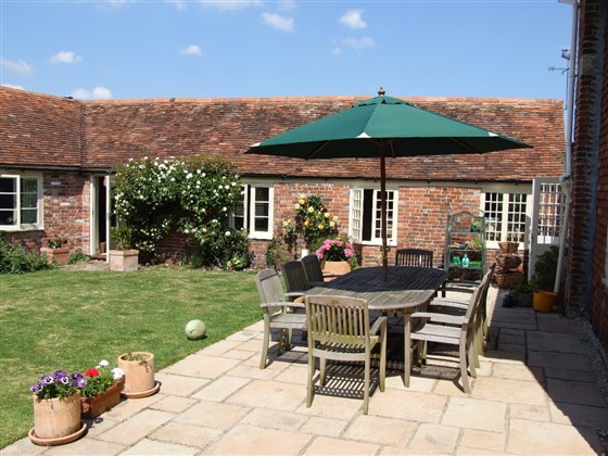Courtyard garden where guests can have tea