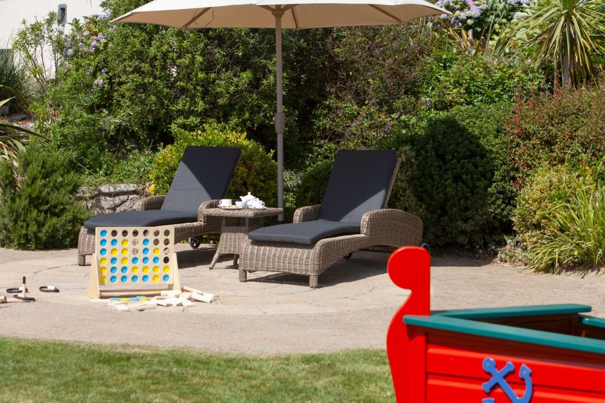 Little ones can enjoy games on the lawn