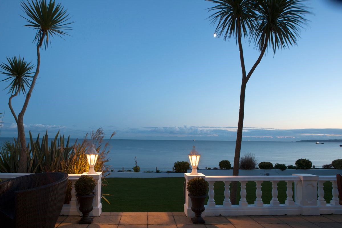 Dine at dusk to this view