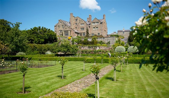 Bodysgallen Hall from walled Rose Garden