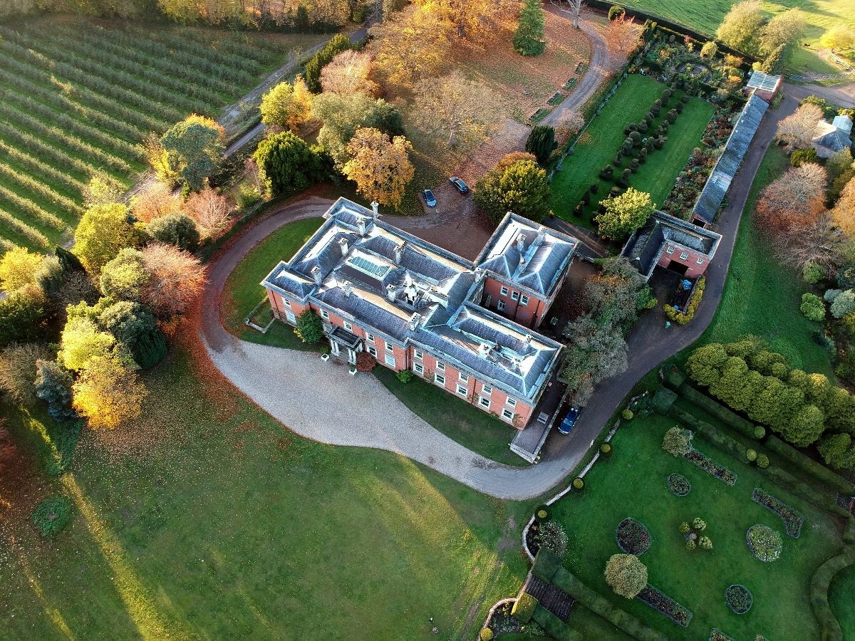 Aerial view of the house