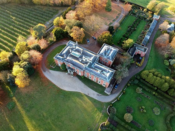 Aerial view of the house