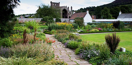 From the garden you can see the imposing ruins of Melrose Abbey® The National Trust for Scotland