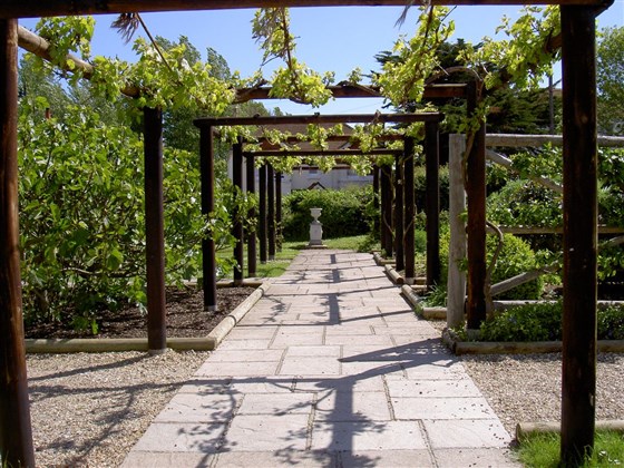 Fishbourne Roman Palace garden Pergola <span style='font-size:8px;'> accredited to Fishbourne Roman Palace </span>