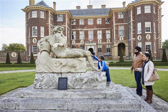 A family in the garden in October at Ham House and Garden, Surrey <span style='font-size:8px;'>®National Trust Images/Arnhel de Serra</span>
