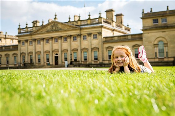 Children  playing on the North Front in Summer <span style='font-size:8px;'> credit Harewood House Trust and John Steel </span>