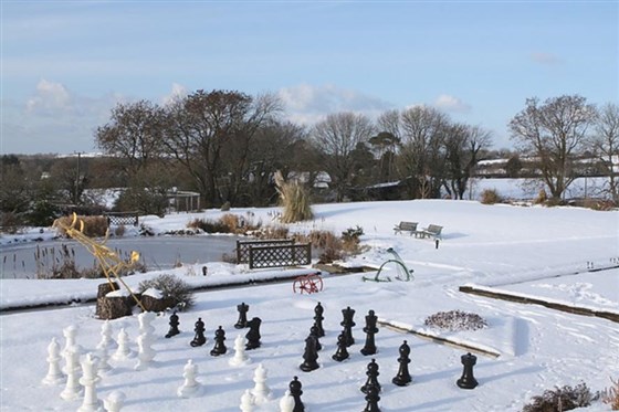 Chessboard in the snow