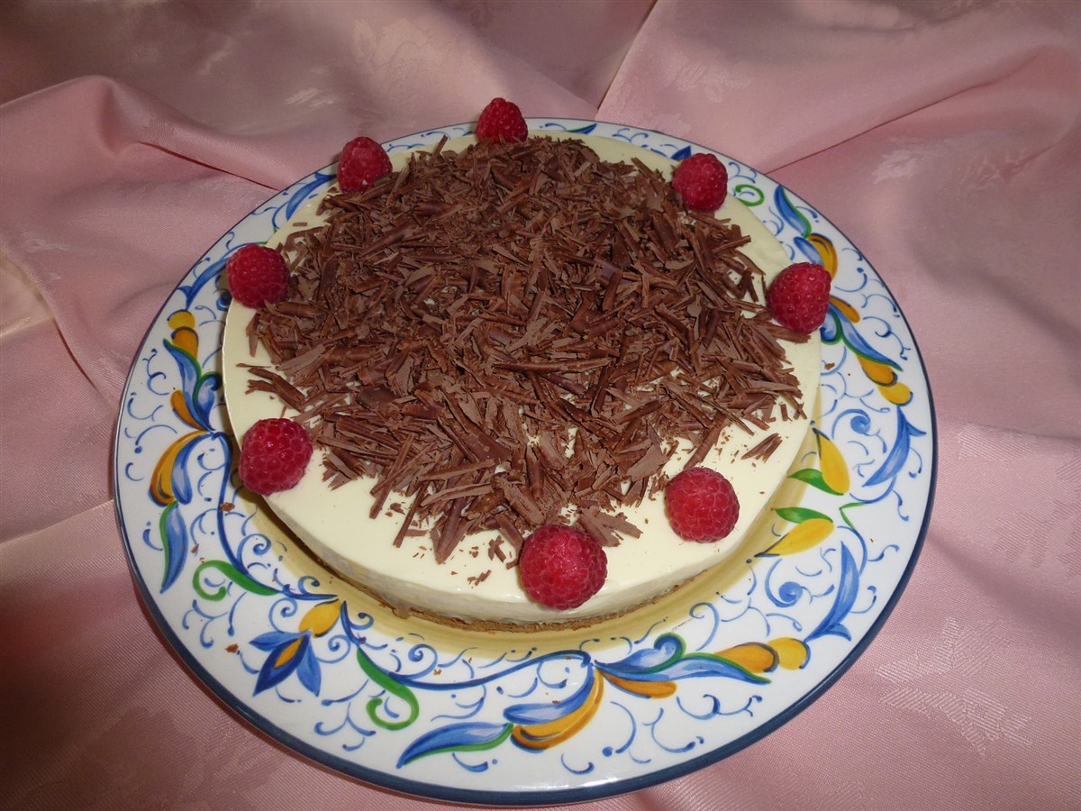 Our white chocolate truffle cake