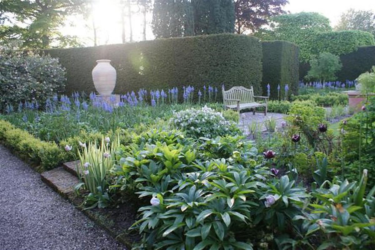 Urns and Camassias in the Pool Garden.