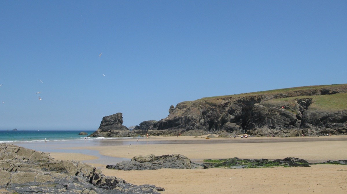 Porthcothan beach in Summer.