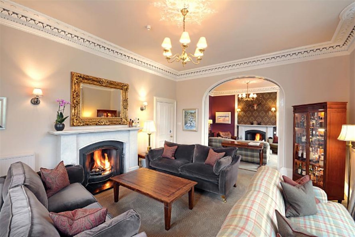 Log fires in the lounge at Knockendarroch