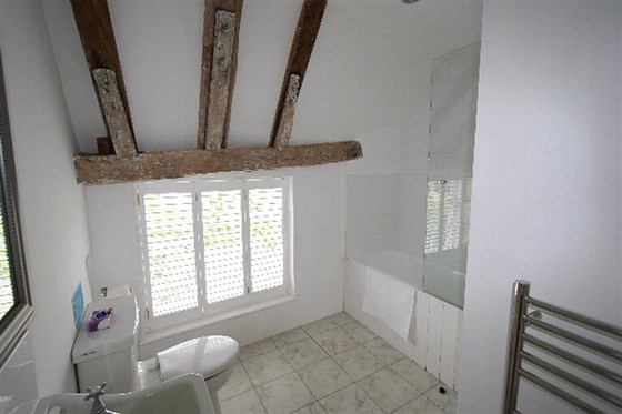 Bathroom with shower over bath