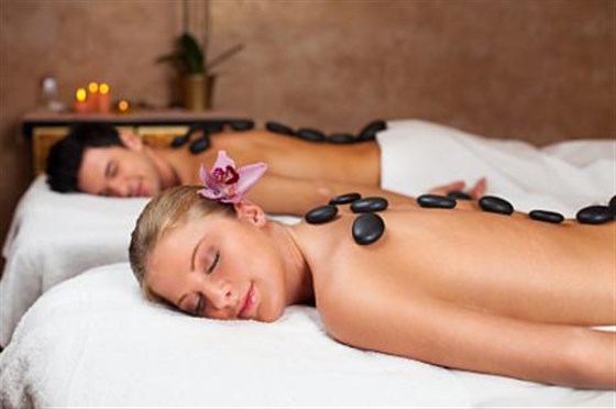 Couples hot stone massage