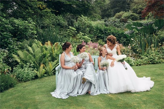 Bridesmaids in the garden