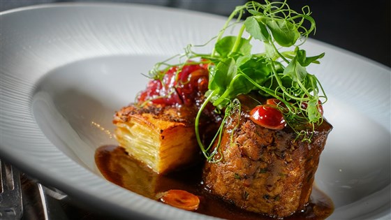 Roasted shoulder of Welsh Valley lamb 