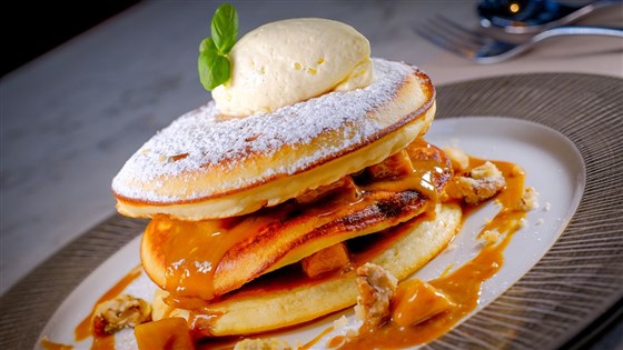 Homemade American-style pancakes 