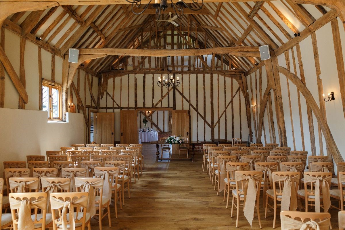 Ceremony in Bruisyard Barn Medieval Hall