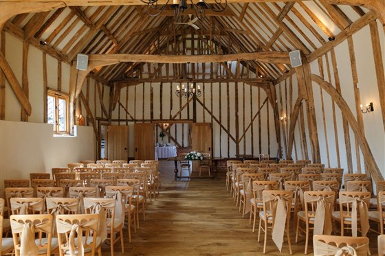 Ceremony in Bruisyard Barn Medieval Hall
