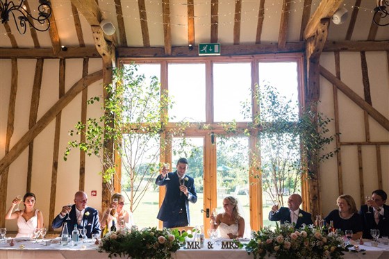 Wedding tables in Bruisyard Barn Banqueting Hall