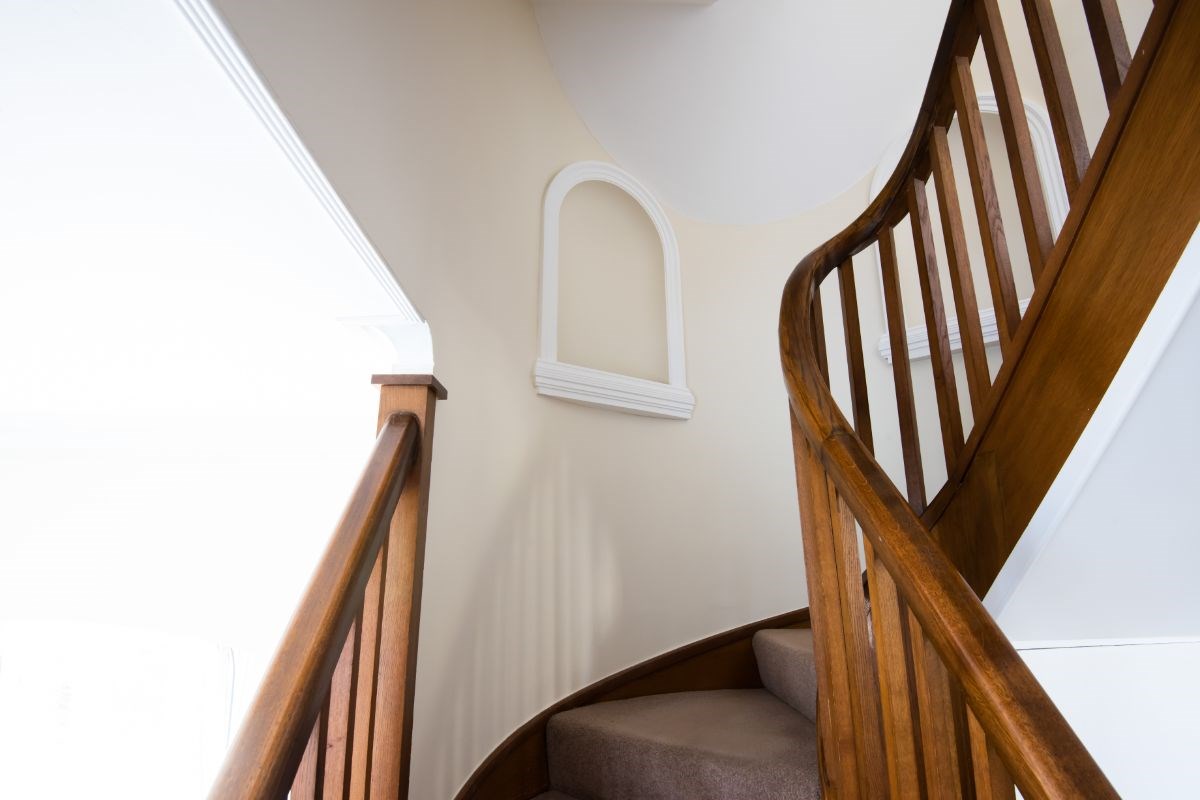 Stairs leading up to the bedroom