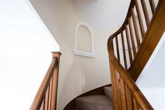 Stairs leading up to the bedroom