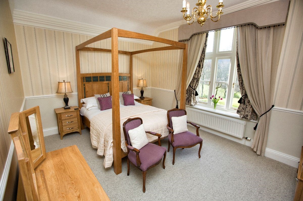 Great Gable Four Poster , Cumbrian Oak with inlaid Slate Bed 
