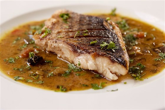 Cumin Scented Kirkcudbright Mullet, Coconut, Coriander & Black Cardamom Sauce