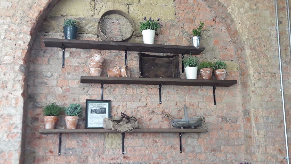 Feature wall in the Conservatory Café