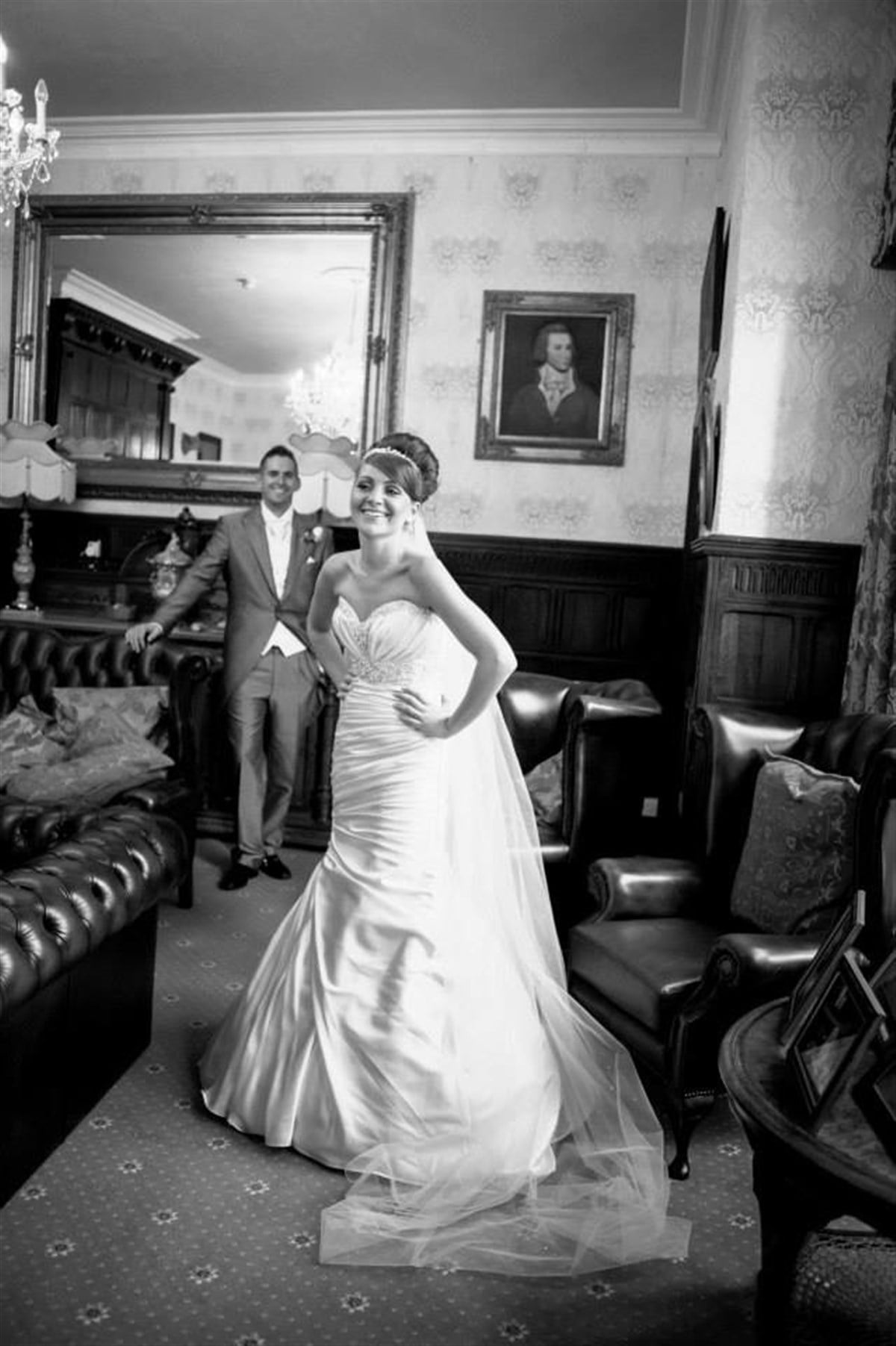 The Bride and Groom in the Lounge