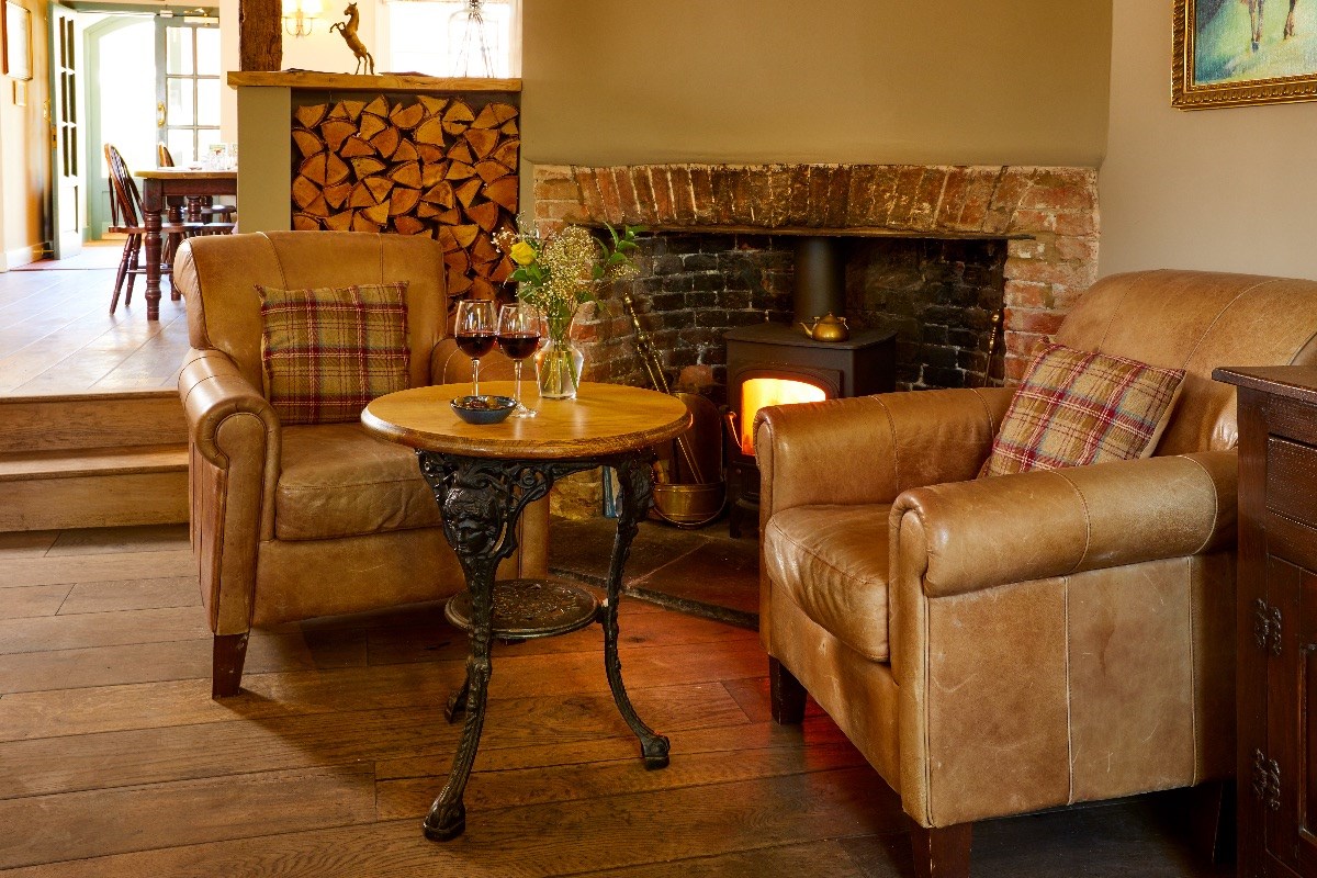 Comfy chairs by the fire