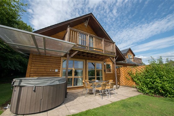 Lodge and hot tub