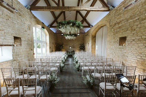The 18th century stone barn seats 120 for your civil ceremony