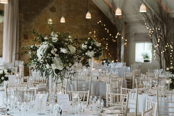 The contemporary Northwick Barn is the main dining space
